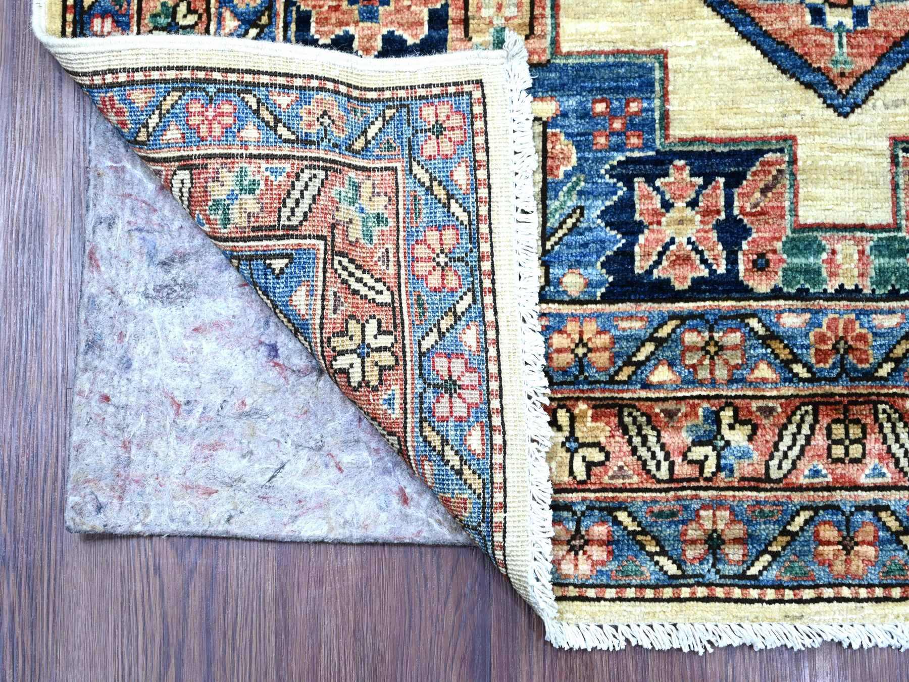 Tribal & Geometric hand-knotted wool runner in Ivory & Rust, 3'11" x 9'10" — SKU O021152 (view 2)