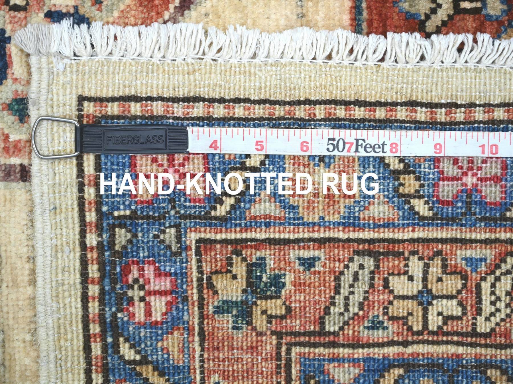 Tribal & Geometric hand-knotted wool runner in Ivory & Rust, 3'11" x 9'10" — SKU O021152 (view 6)