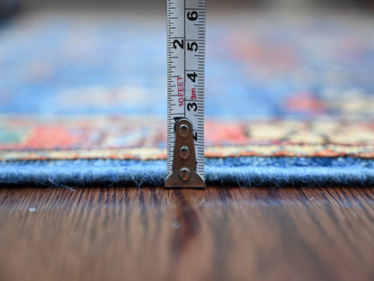 Blue 4'0" x 10'0" Tribal & Geometric Hand knotted Wool Rug - Sku: O021153