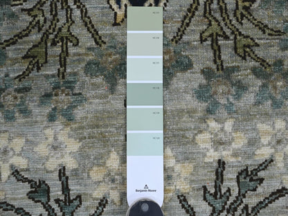 Grey 2'6" x 14'2" Tribal & Geometric Hand knotted Wool Rug - Sku: O021154