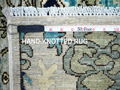 Tribal & Geometric hand-knotted wool runner in Gray, 2'6" x 14'2" — SKU O021154 (view 6)