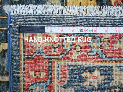 Blue 2'11" x 6'0" Tribal & Geometric Hand knotted Wool Rug - Sku: O021156