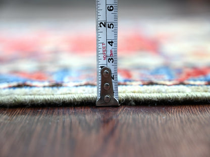 Peshawar Oushak hand-knotted wool runner in Gray & Blue, 2'6" x 11'8" — SKU O021161 (view 5)