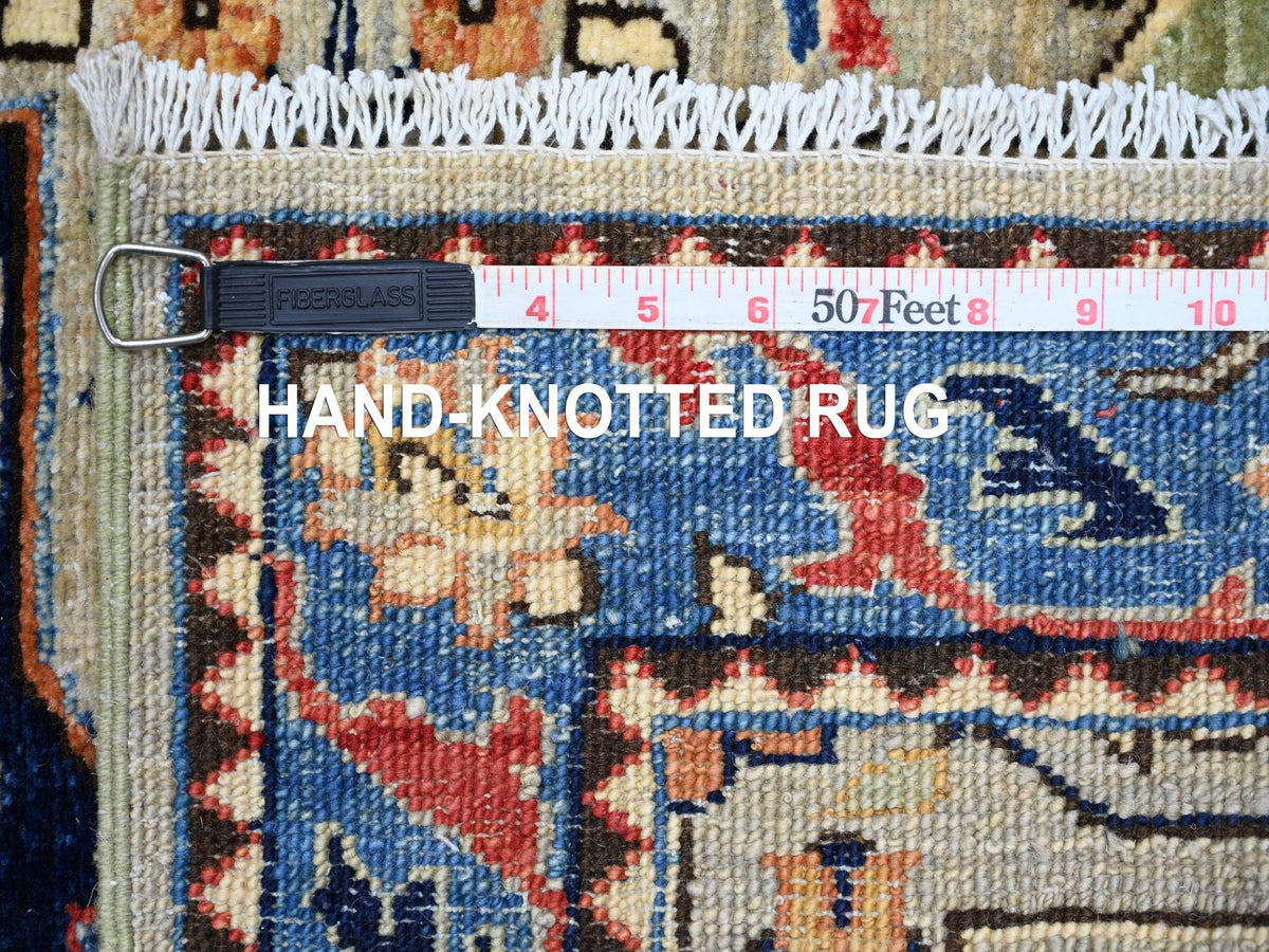 Peshawar Oushak hand-knotted wool runner in Gray & Blue, 2'6" x 11'8" — SKU O021161 (view 6)
