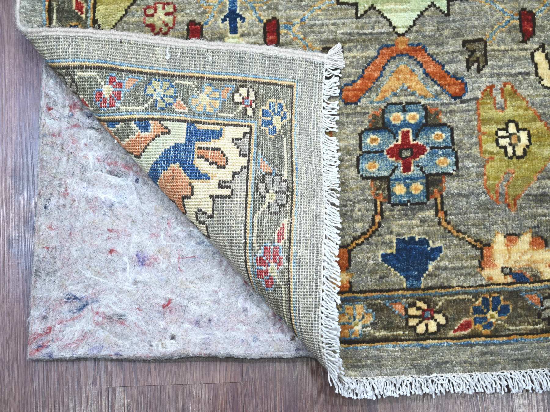 Heriz Tribal & Geometric hand-knotted wool runner in Gray & Brown, 3' x 19'9" — SKU O021166 (view 2)