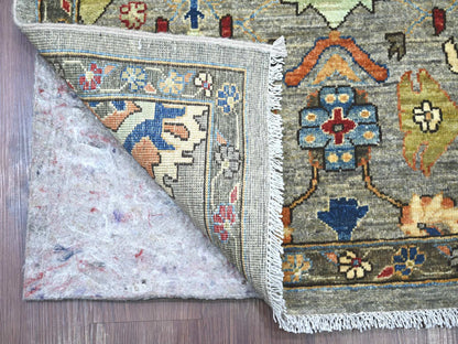 Heriz Tribal & Geometric hand-knotted wool runner in Gray & Brown, 3' x 19'9" — SKU O021166 (view 2)