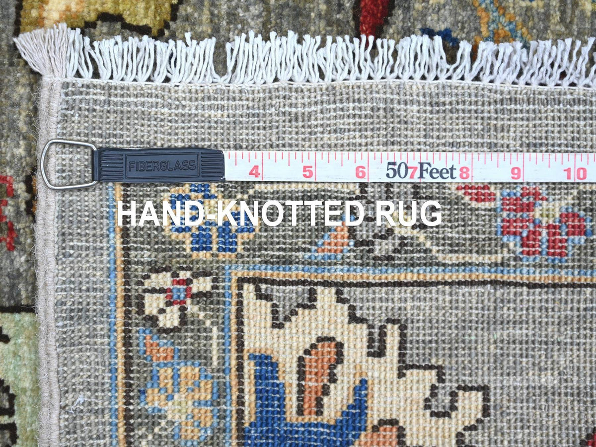 Heriz Tribal & Geometric hand-knotted wool runner in Gray & Brown, 3' x 19'9" — SKU O021166 (view 6)