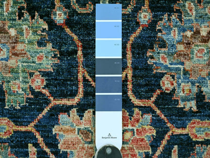 Blue 2'6" x 21'8" Tribal & Geometric Hand knotted Wool Rug - Sku: O021169
