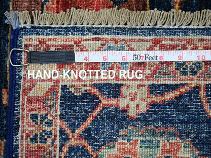 Blue 2'6" x 21'8" Tribal & Geometric Hand knotted Wool Rug - Sku: O021169