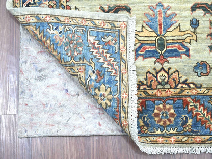 Heriz Tribal & Geometric hand-knotted wool runner in Gray & Blue, 3'1" x 17'5" — SKU O021170 (view 2)