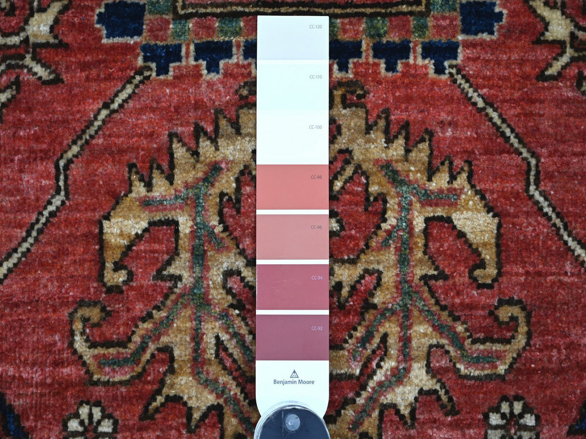 Heriz Tribal & Geometric hand-knotted wool runner in Red & Blue, 2'11" x 17'5" — SKU O021171 (view 3)