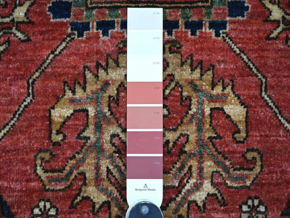 Heriz Tribal & Geometric hand-knotted wool runner in Red & Blue, 2'11" x 17'5" — SKU O021171 (view 3)