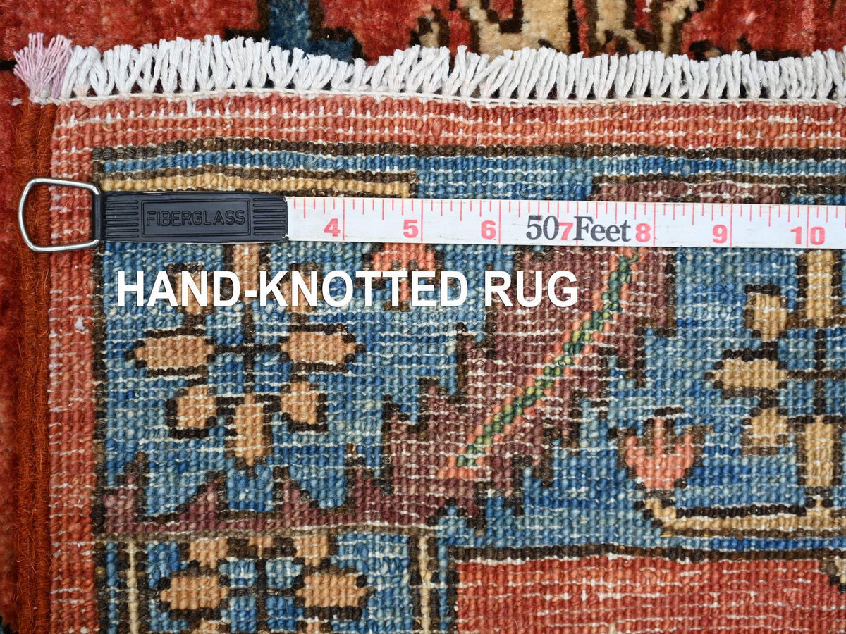 Heriz Tribal & Geometric hand-knotted wool runner in Red & Blue, 2'11" x 17'5" — SKU O021171 (view 6)