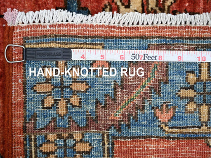 Heriz Tribal & Geometric hand-knotted wool runner in Red & Blue, 2'11" x 17'5" — SKU O021171 (view 6)
