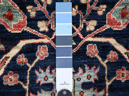 Blue 3'0" x 19'9" Tribal & Geometric Hand knotted Wool Rug - Sku: O021172