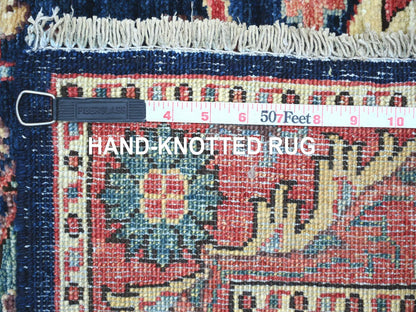 Blue 3'0" x 19'9" Tribal & Geometric Hand knotted Wool Rug - Sku: O021172
