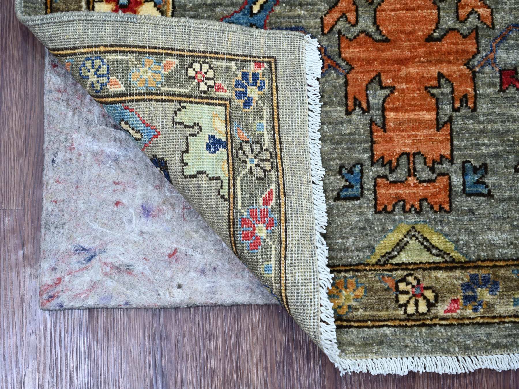 Heriz Tribal & Geometric hand-knotted wool rug in Gray & Brown, 3'1" x 4'11" — SKU O021174 (view 2)