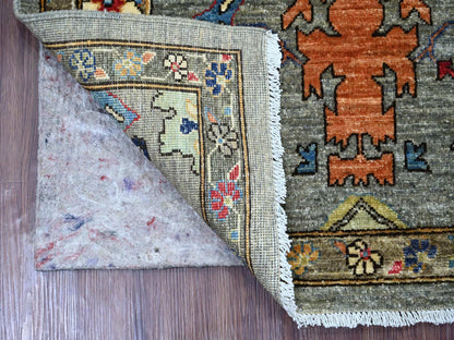 Heriz Tribal & Geometric hand-knotted wool rug in Gray & Brown, 3'1" x 4'11" — SKU O021174 (view 2)