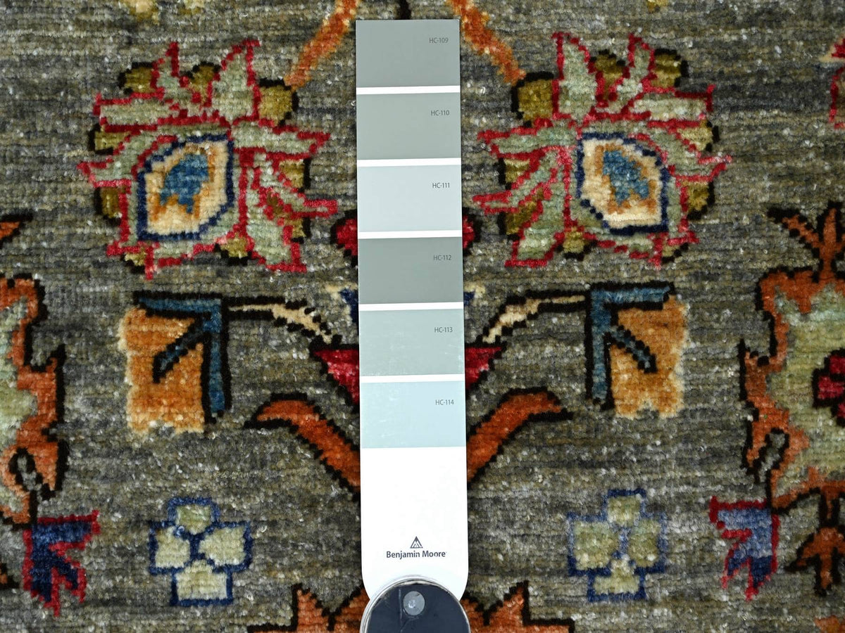 Heriz Tribal & Geometric hand-knotted wool rug in Gray & Brown, 3'1" x 4'11" — SKU O021174 (view 3)