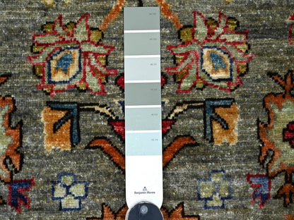 Heriz Tribal & Geometric hand-knotted wool rug in Gray & Brown, 3'1" x 4'11" — SKU O021174 (view 3)