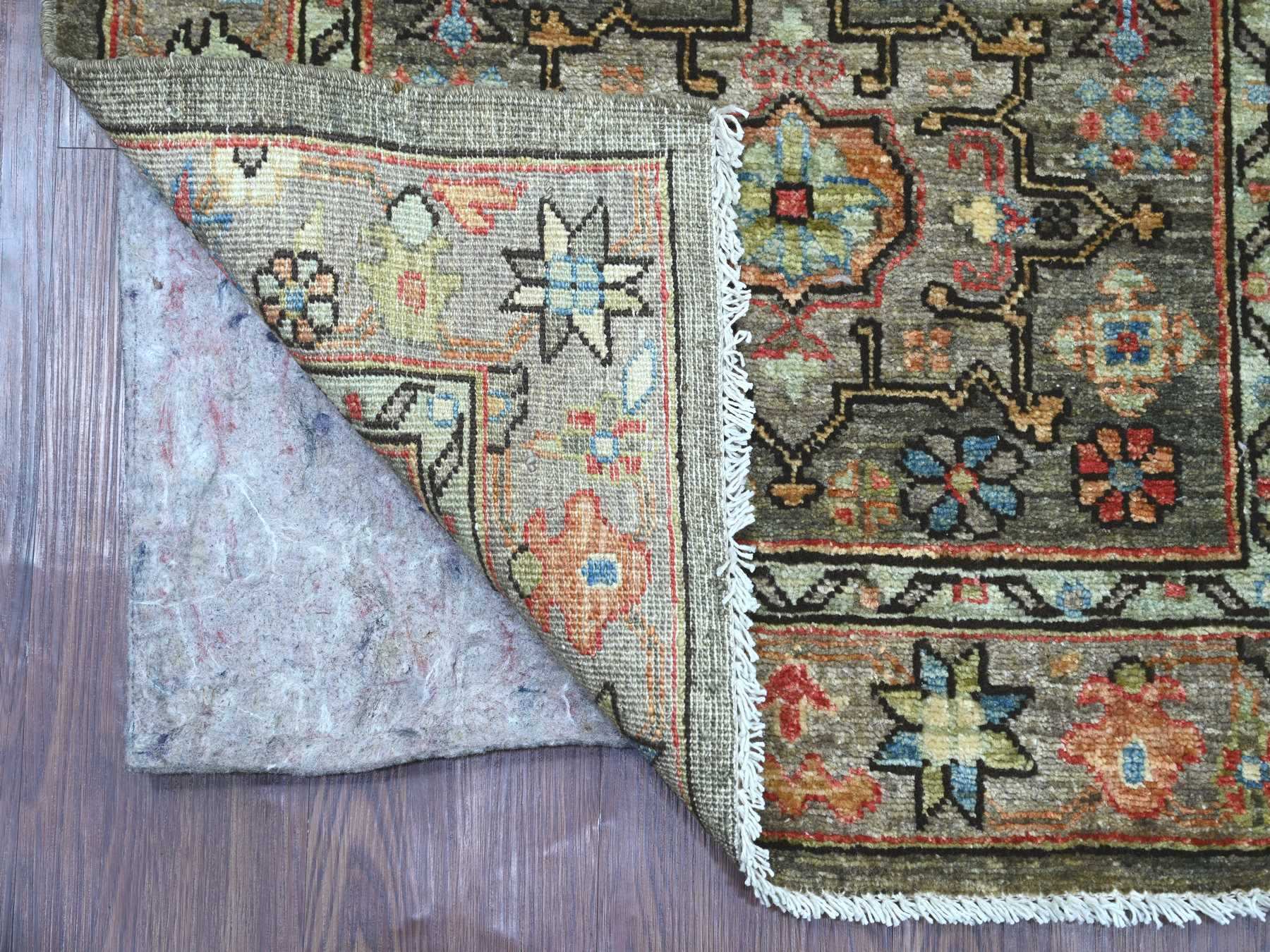 Peshawar Tribal & Geometric hand-knotted wool runner in Gray, 2'8" x 8' — SKU O021177 (view 2)