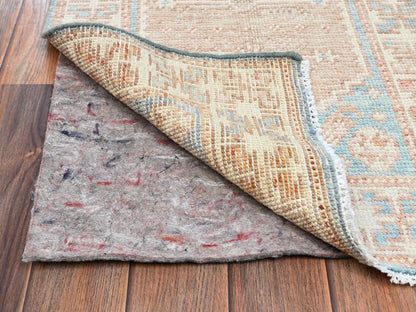 Blue 1'9" x 3'0" Oushak And Peshawar Hand knotted Wool Rug - Sku: O02117