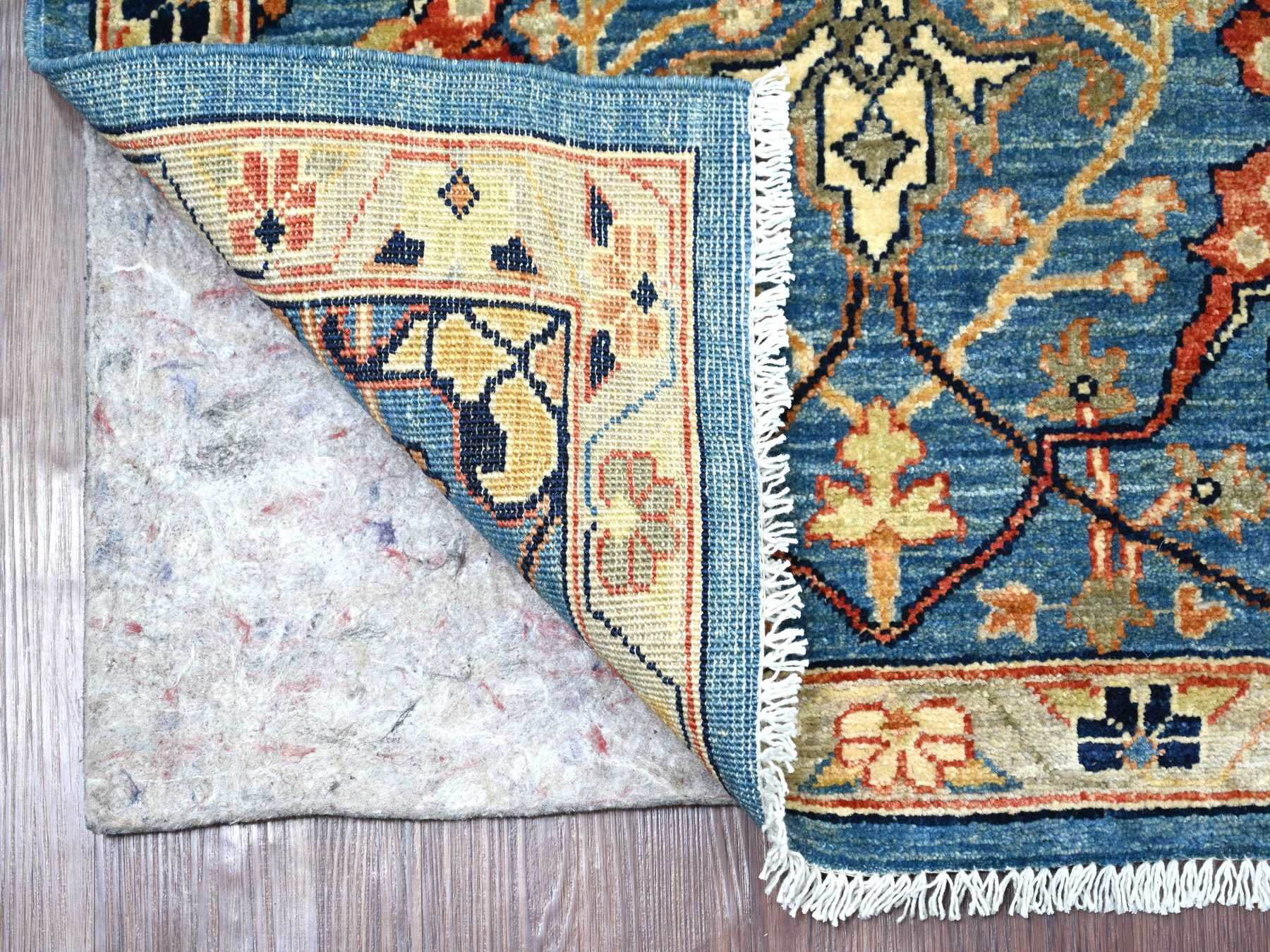 Blue 2'7" x 5'11" Tribal & Geometric Hand knotted Wool Rug - Sku: O021180