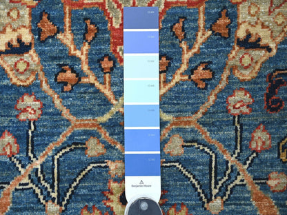 Blue 2'7" x 5'11" Tribal & Geometric Hand knotted Wool Rug - Sku: O021180