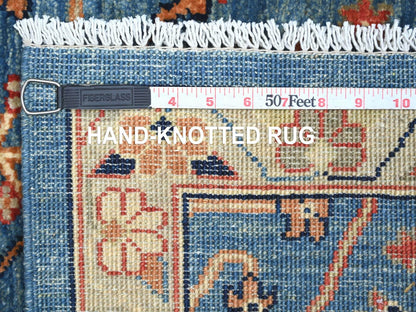 Blue 2'7" x 5'11" Tribal & Geometric Hand knotted Wool Rug - Sku: O021180