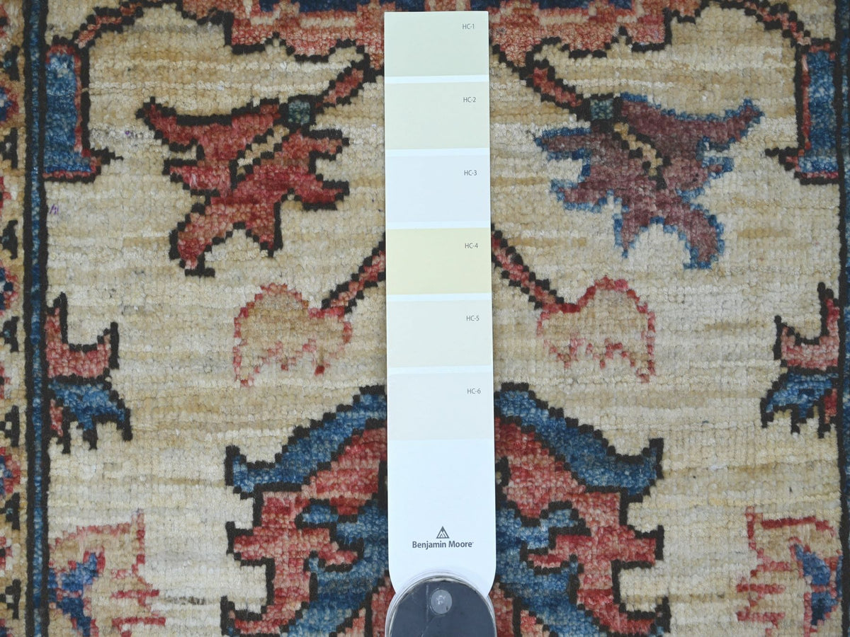 Heriz Tribal & Geometric hand-knotted wool rug in Ivory & Rust, 2'10" x 4'1" — SKU O021182 (view 3)