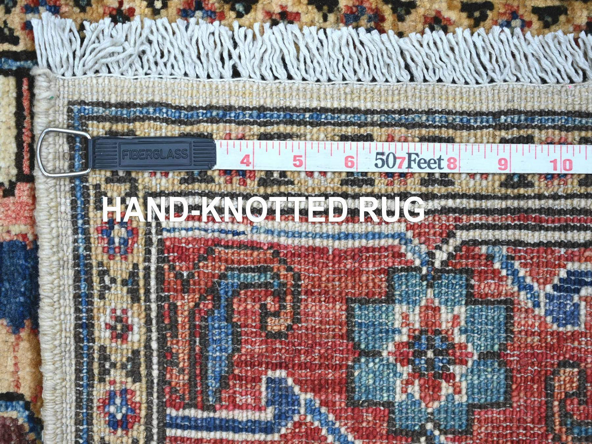 Heriz Tribal & Geometric hand-knotted wool rug in Ivory & Rust, 2'10" x 4'1" — SKU O021182 (view 6)