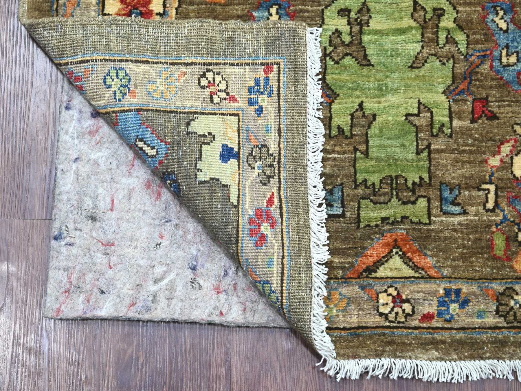 Brown 2'11" x 13'8" Tribal & Geometric Hand knotted Wool Rug - Sku: O021183