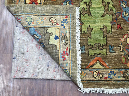 Brown 2'11" x 13'8" Tribal & Geometric Hand knotted Wool Rug - Sku: O021183
