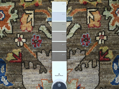 Brown 2'11" x 13'8" Tribal & Geometric Hand knotted Wool Rug - Sku: O021183
