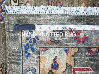 Brown 2'11" x 13'8" Tribal & Geometric Hand knotted Wool Rug - Sku: O021183