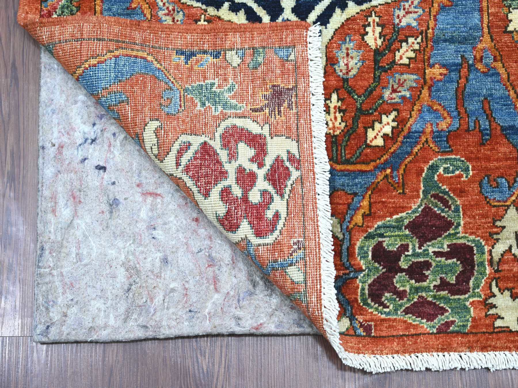 Tribal & Geometric hand-knotted wool runner in Orange, 2'7" x 17'2" — SKU O021184 (view 2)
