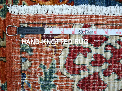 Tribal & Geometric hand-knotted wool runner in Orange, 2'7" x 17'2" — SKU O021184 (view 6)