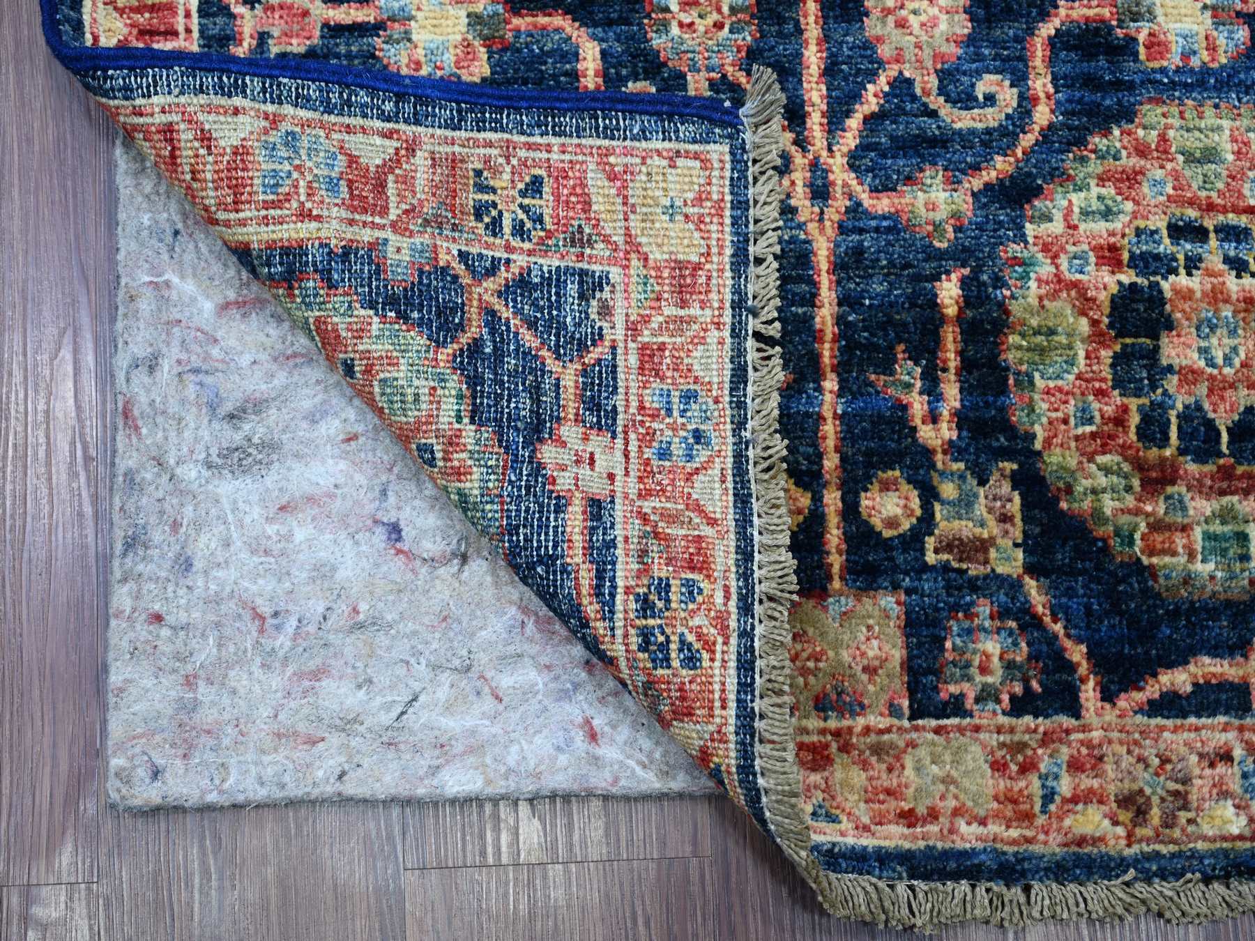 Blue 2'7" x 21'8" Tribal & Geometric Hand knotted Wool Rug - Sku: O021185
