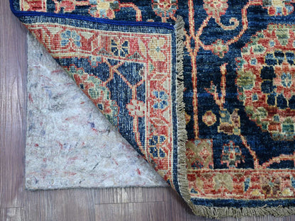 Blue 2'7" x 21'8" Tribal & Geometric Hand knotted Wool Rug - Sku: O021185