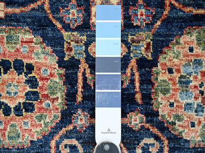 Blue 2'7" x 21'8" Tribal & Geometric Hand knotted Wool Rug - Sku: O021185