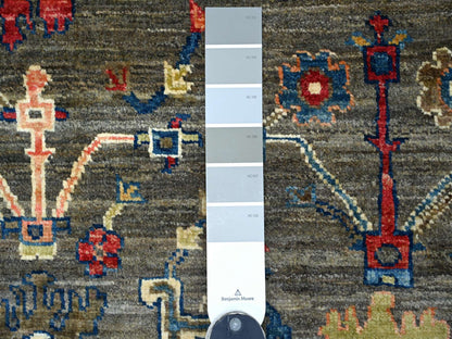 Mahal Oushak hand-knotted wool rug in Gray, 3'1" x 4'10" — SKU O021186 (view 3)