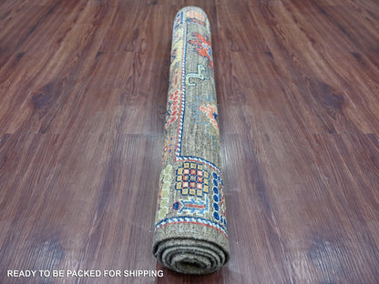 Mahal Oushak hand-knotted wool rug in Gray, 3'1" x 4'10" — SKU O021186 (view 4)