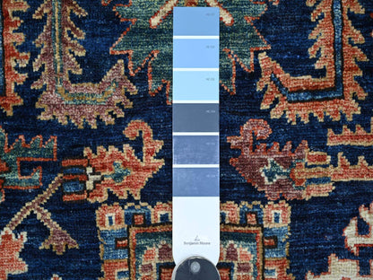 Blue 3'0" x 15'7" Tribal & Geometric Hand knotted Wool Rug - Sku: O021188