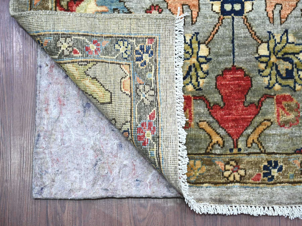 Heriz Tribal & Geometric hand-knotted wool runner in Gray, 3' x 17'5" — SKU O021189 (view 2)