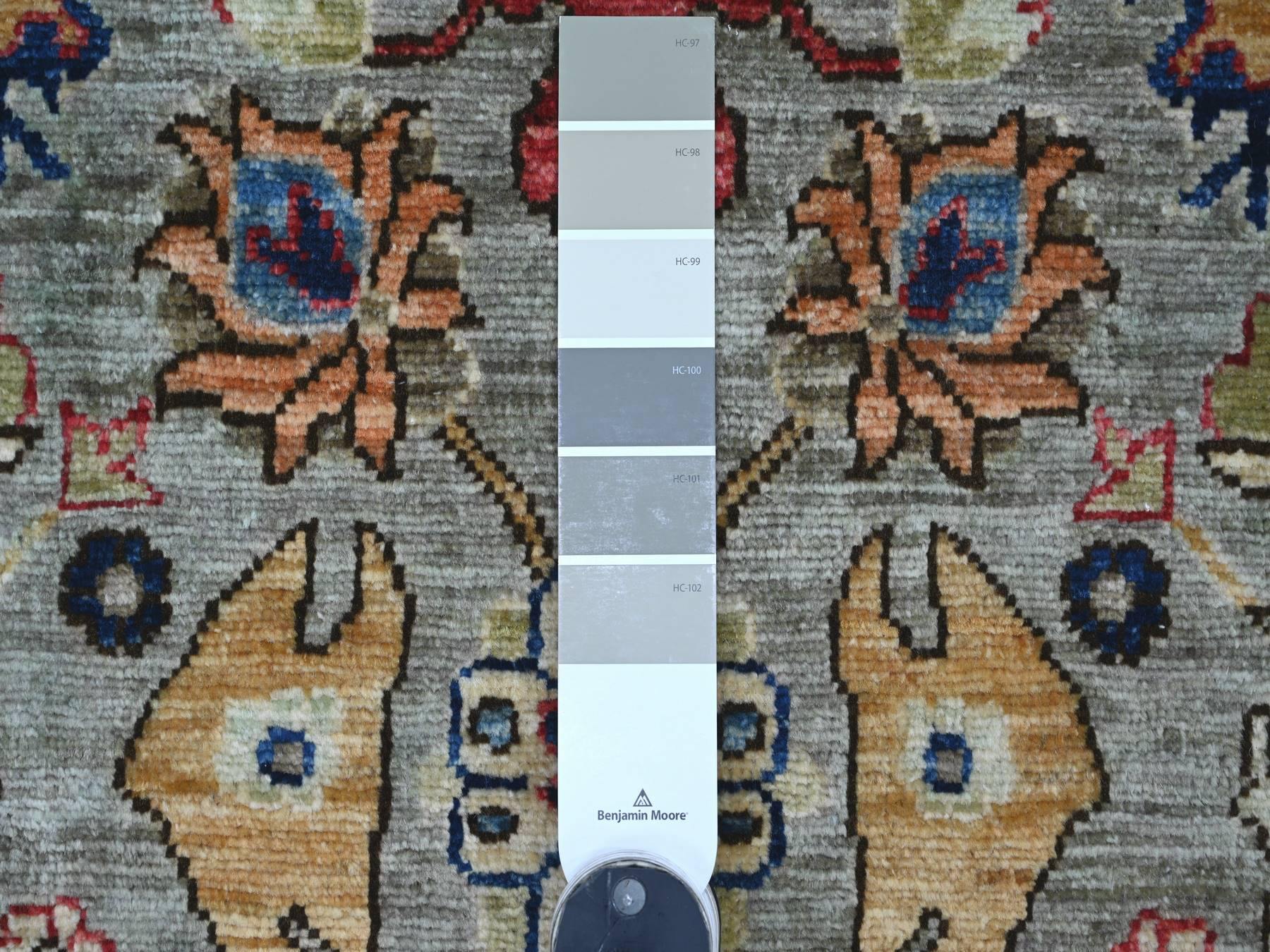 Heriz Tribal & Geometric hand-knotted wool runner in Gray, 3' x 17'5" — SKU O021189 (view 3)