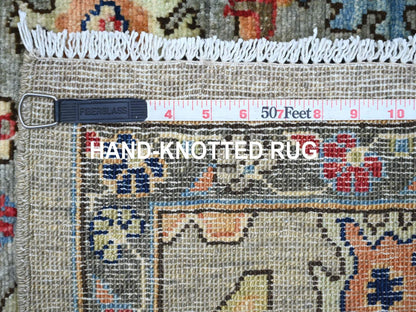 Heriz Tribal & Geometric hand-knotted wool runner in Gray, 3' x 17'5" — SKU O021189 (view 6)