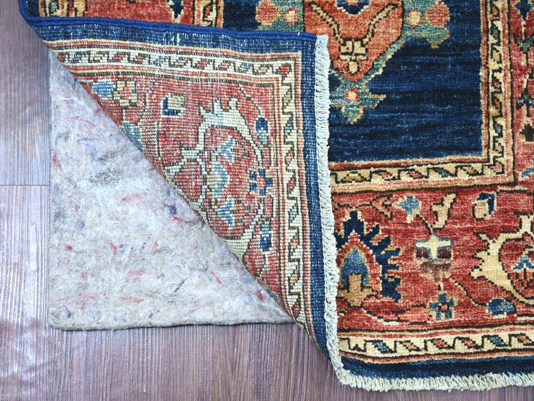 Heriz Tribal & Geometric hand-knotted wool runner in Blue & Red, 2'6" x 8'1" — SKU O021190 (view 2)