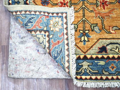 Grey 2'7" x 8'0" Oushak And Peshawar Hand knotted Wool Rug - Sku: O021191