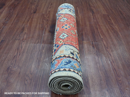 Peshawar Oushak hand-knotted wool runner in Gray & Blue, 2'7" x 8' — SKU O021191 (view 4)