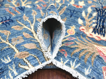 Blue 11'10" x 15'9" Oushak And Peshawar Hand knotted Wool Rug - Sku: O021192
